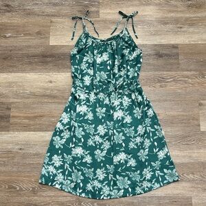 Banana Republic Silky Teal Floral Dress